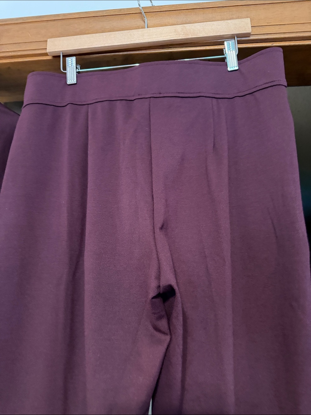 Talbots Plum Wide-Leg Pants SZ L with Matching Zip Top SZ XL - Picture 7 of 10